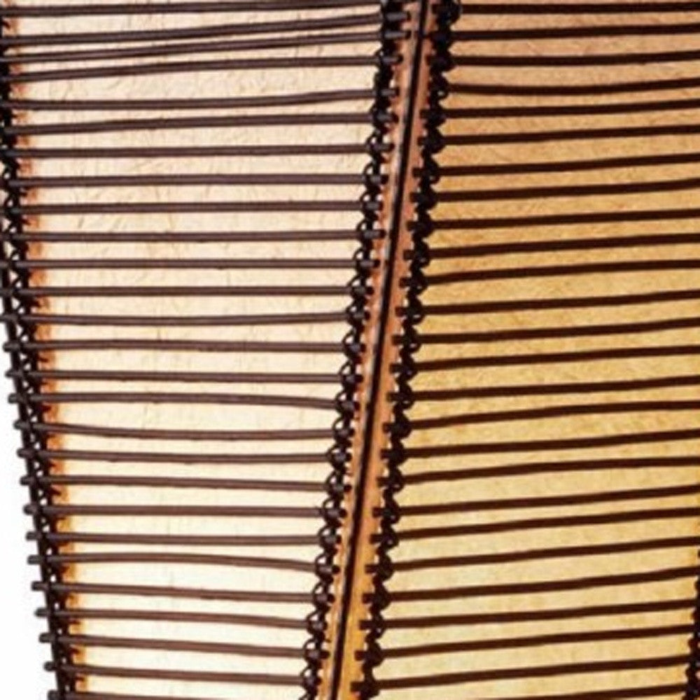 50" Black Floor Lamp With Black and Tan Twisted Cylinder Shade-4