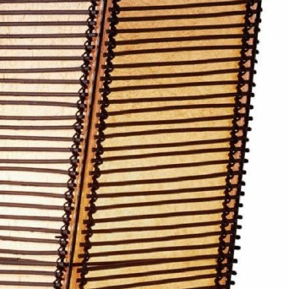 50" Black Floor Lamp With Black and Tan Twisted Cylinder Shade-5