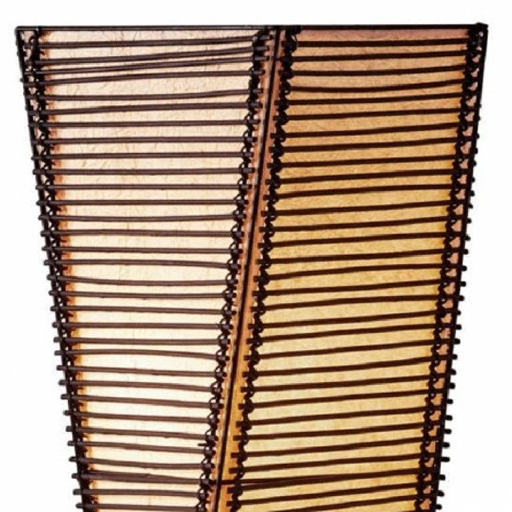 50" Black Floor Lamp With Black and Tan Twisted Cylinder Shade-6