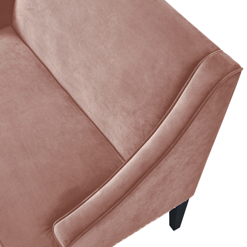 45" Blush And Brown Upholstered Velvet Bench-5