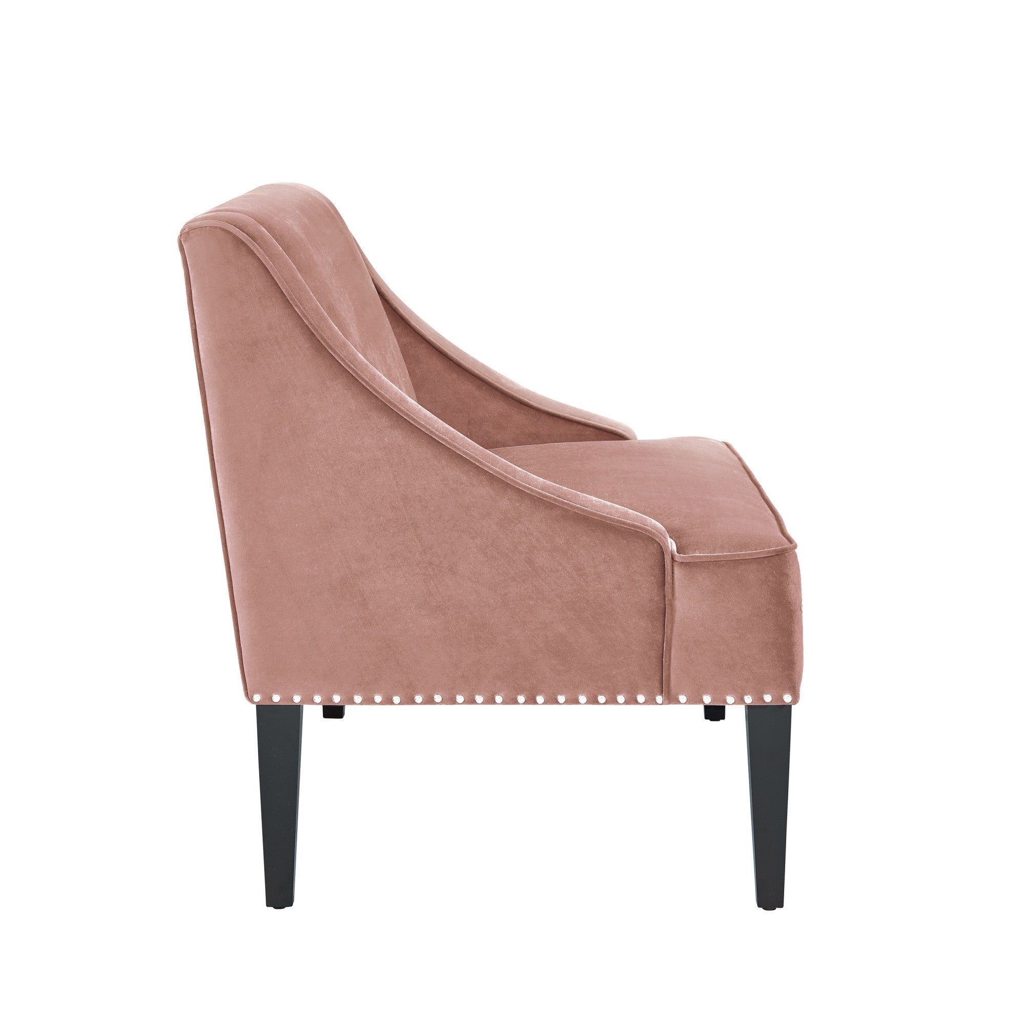 45" Blush And Brown Upholstered Velvet Bench-4