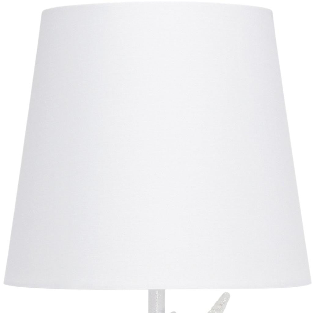 16" White Novelty Table Lamp LED With White Drum Shade-3