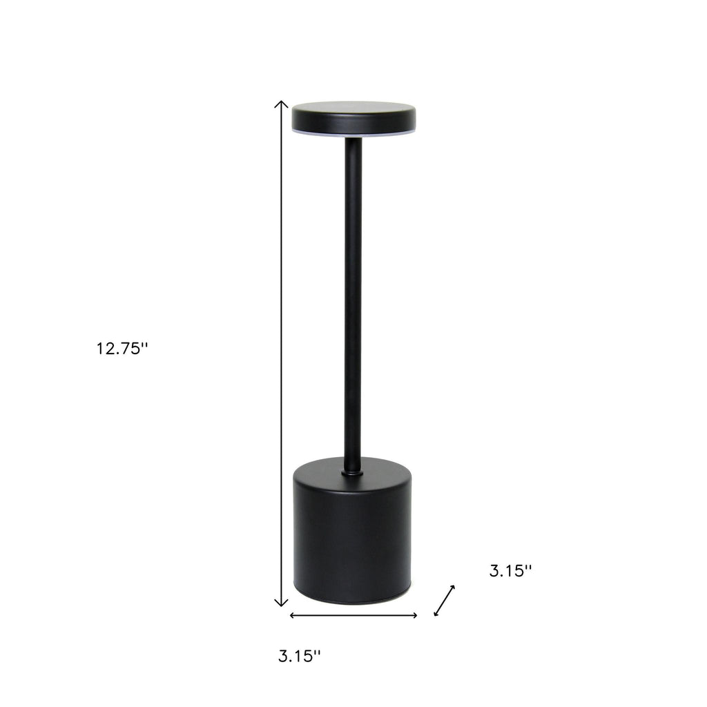13" Black Metal Table Lamp-4