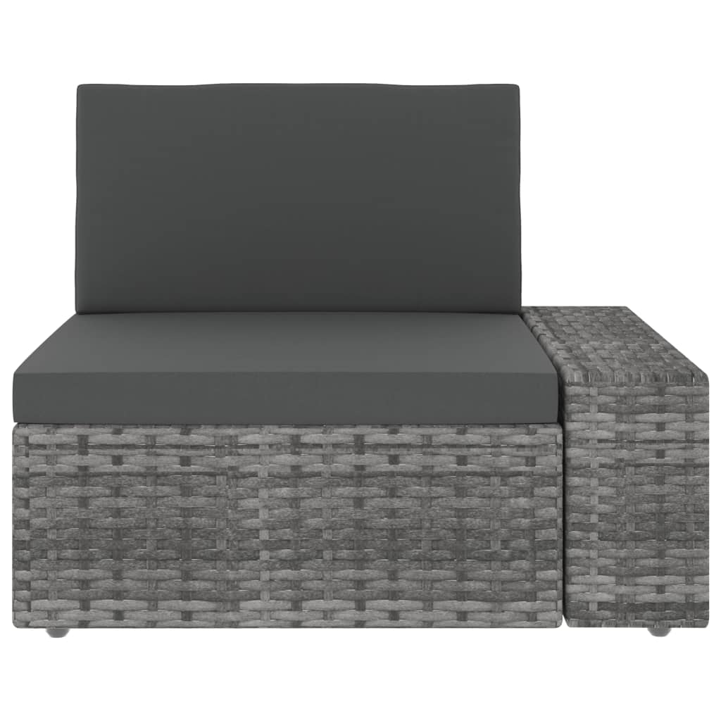 NNEVL Sectional Sofa 3-Seater Poly Rattan Grey-3