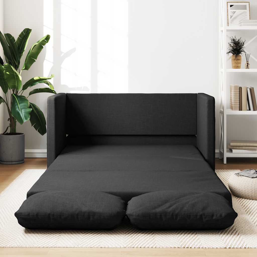 NNEVL Floor Sofa Bed 2-in-1 Black 112x174x55 cm Fabric-0