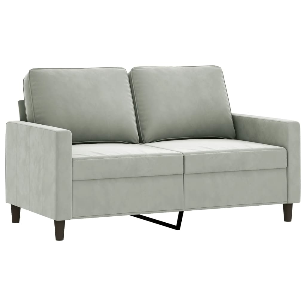 NNEVL 2 Piece Sofa Set with Cushions Light Grey Velvet-2