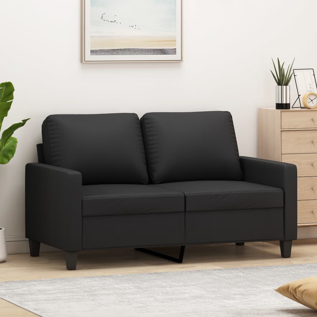NNEVL 2-Seater Sofa Black 120 cm Faux Leather-0