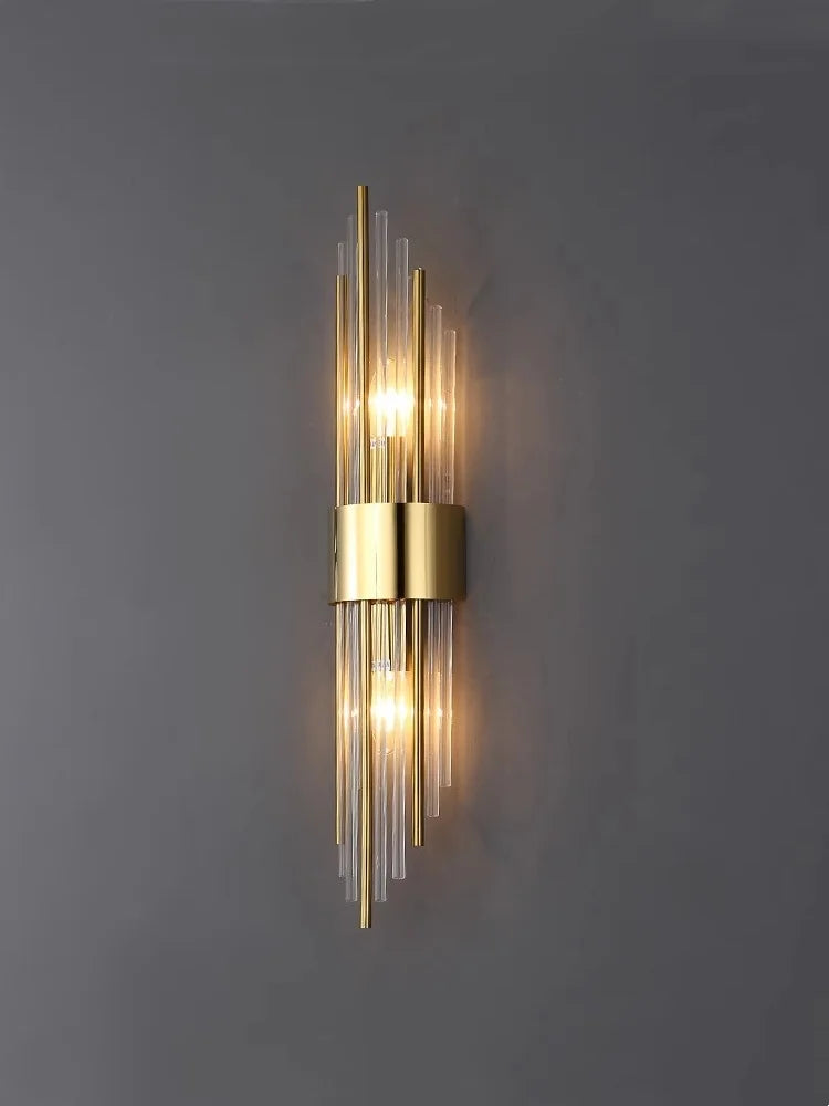 NNEOBA Modern Gold Glass Wall Lamp: Artistic Illumination for Living Spaces-0