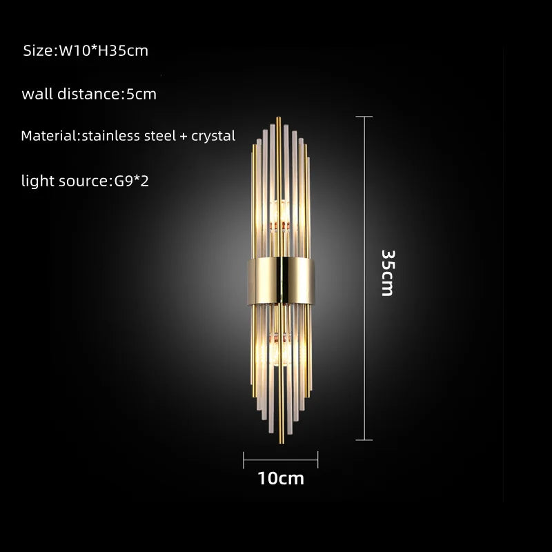 NNEOBA Modern Gold Glass Wall Lamp: Artistic Illumination for Living Spaces-1