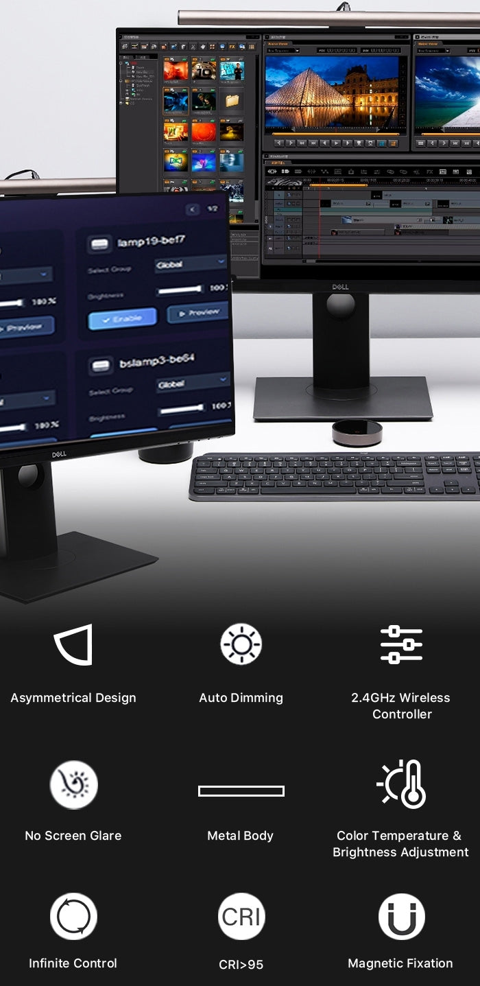 NNEDSZ CHOETECH MIX-E1129 Wireless Controlled LED Lamp Monitor Lighting x2 bars-4